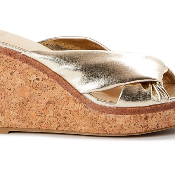 TIME and TRU Womens Comfort Gold Cork Wedge Platform Slip On Sandal Size 10 New - Picture 4 of 8